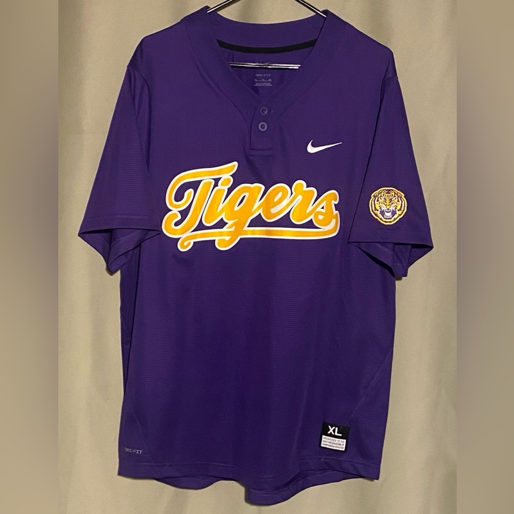 LSU Nike Dri-Fit Purple 2 Button jersey XL - Picture 3 of 6